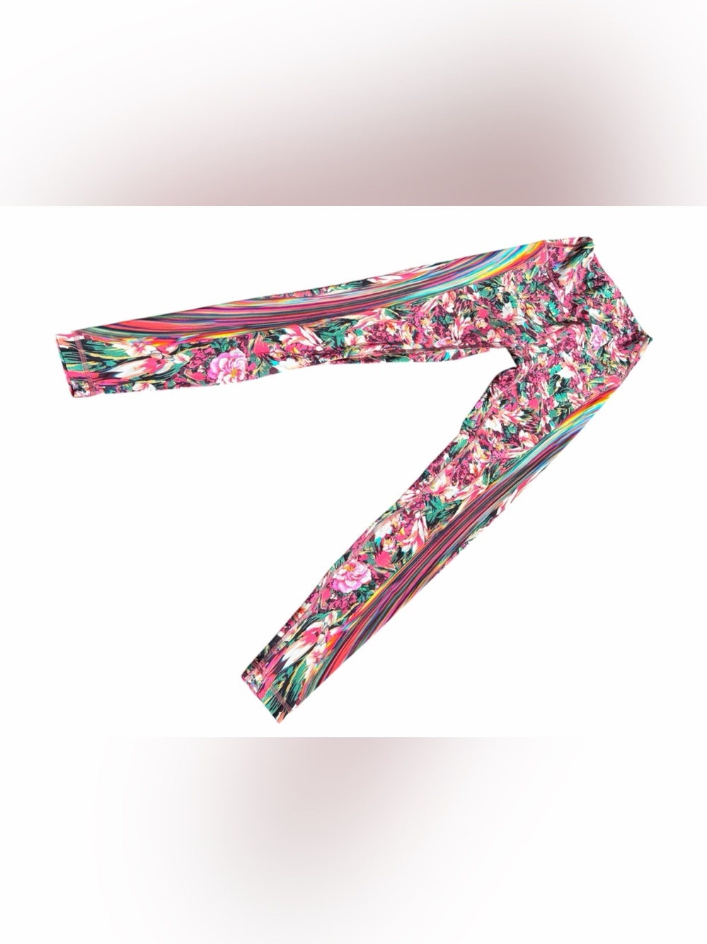 lululemon athletica Floral & Stripe Leggings - Pink Multi